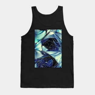 Abstract Blue and Green Roses Tank Top